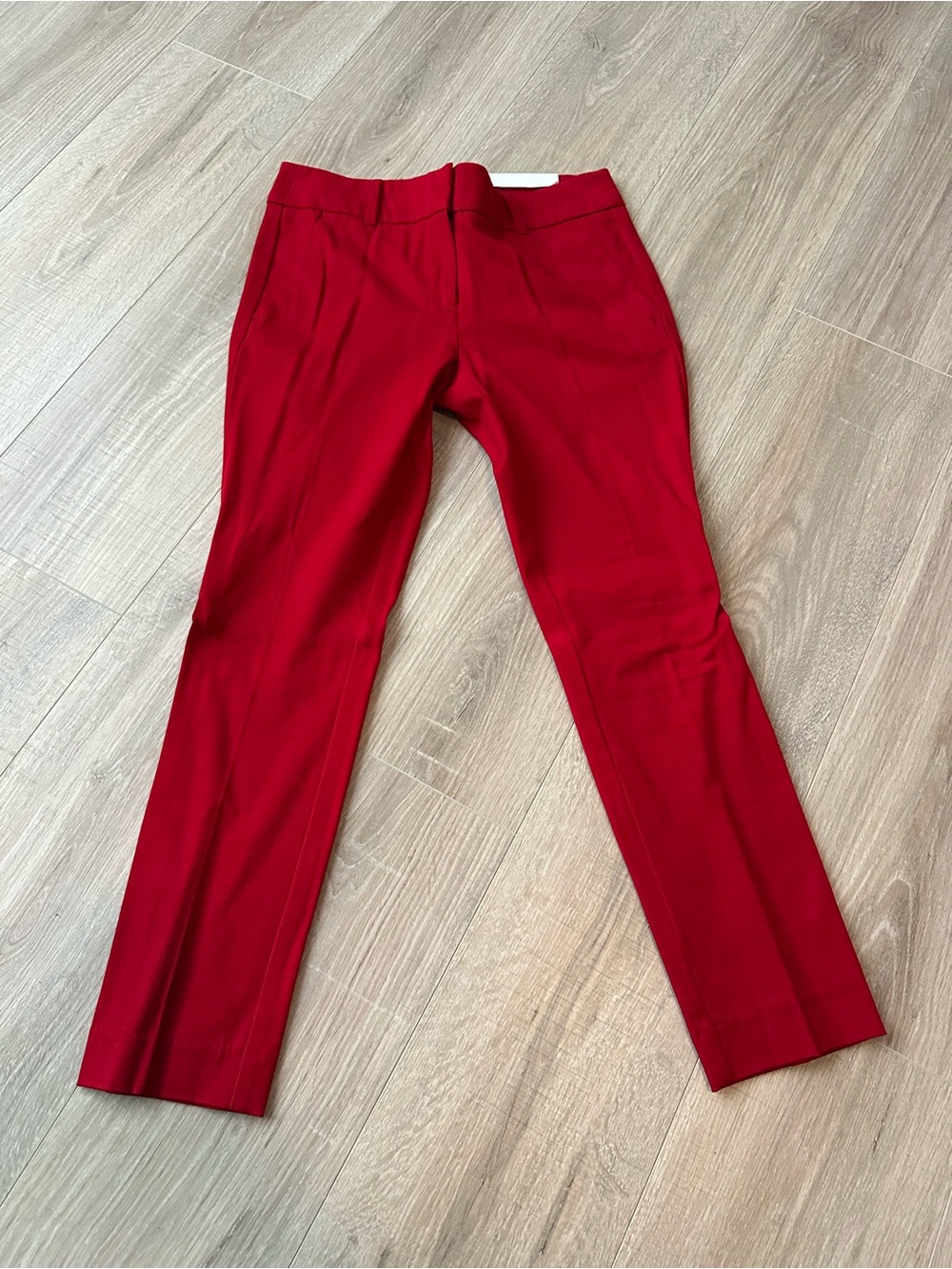 LOFT Red Cropped Slim Ankle Pants